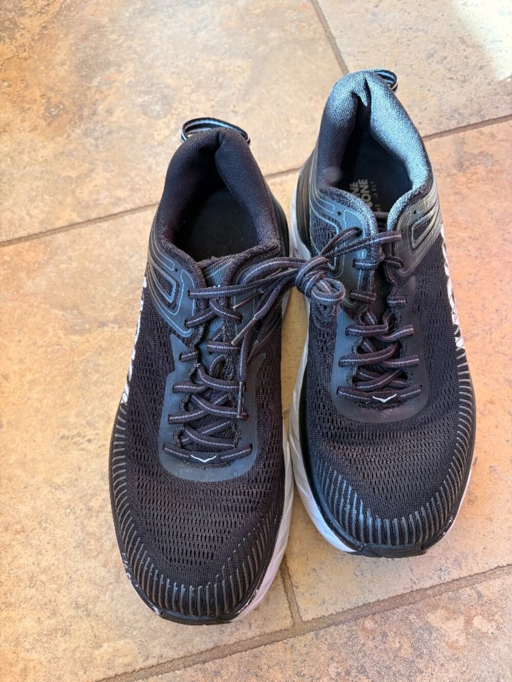 Hoka Bondi 7 Running Sneakers Black Gym Shoes Low Top Comfort 11